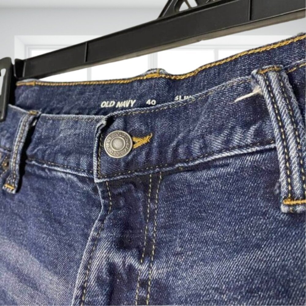2 for $20 Old Navy Men’s Slim Built-In Flex Denim Shorts Size 40  Distressed - Picture 5 of 11